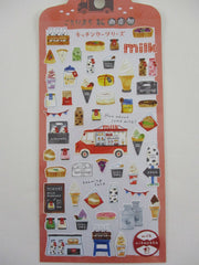 Cute Kawaii MW & Food Truck Series - Dairy Milk Ice Cream Yogurt Cheese Nikoyaka Sticker Sheet - for Journal Planner Craft