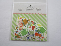 Cute Kawaii Beautiful Bouquet of Flowers Heart Love Blue Yellow Red Pink Wedding Garden Flake Stickers Sack - Furukawashiko Japan - for Journal Agenda Planner Scrapbooking Craft