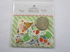 Cute Kawaii Beautiful Bouquet of Flowers Heart Love Blue Yellow Red Pink Wedding Garden Flake Stickers Sack - Furukawashiko Japan - for Journal Agenda Planner Scrapbooking Craft