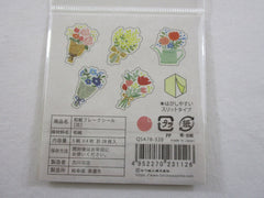 Cute Kawaii Beautiful Bouquet of Flowers Heart Love Blue Yellow Red Pink Wedding Garden Flake Stickers Sack - Furukawashiko Japan - for Journal Agenda Planner Scrapbooking Craft