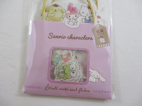 Cute Kawaii Sanrio Hello Kitty Pochacco Little Twin Stars My Melody Cinnamoroll Keroppi Tuxedosam Flake Sticker Sack 2020 - Collectible New Preowned