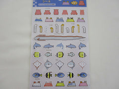 Cute Kawaii Kamio Fish Shark Octopus Sea Ocean theme Glitter Sticker Sheet - for Journal Planner Craft Agenda Organizer Scrapbook