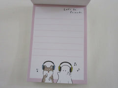 Cute Kawaii Crux Ghost Music Let's be Friends Mini Notepad / Memo Pad - Stationery Designer Paper Collection