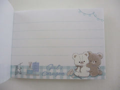 Cute Kawaii Q-Lia Bear Love Corazon Girl Mini Notepad / Memo Pad - Stationery Designer Paper Collection