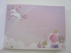 Cute Kawaii Q-Lia Bear Love Corazon Girl Unicorn Mini Notepad / Memo Pad - Stationery Designer Paper Collection