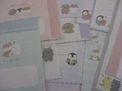 Cute Kawaii Crux Fuwatto Time Cat Dog Penguin Seal Letter Sets Stationery - writing paper envelope