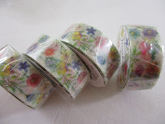 Cute Kawaii MW Flowers Bouquet Washi / Masking Deco Tape - B - White - for Scrapbooking Journal Planner Craft Nature Wedding Beautiful