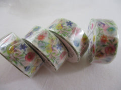 Cute Kawaii MW Flowers Bouquet Washi / Masking Deco Tape - B - White - for Scrapbooking Journal Planner Craft Nature Wedding Beautiful