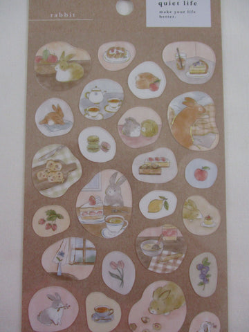 Cute Kawaii MW Quiet Life Series - F - Rabbit Bunny Sticker Sheet - for Journal Planner Craft