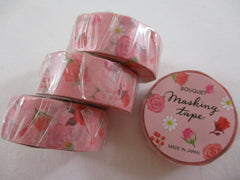 Cute Kawaii MW Flowers Bouquet Washi / Masking Deco Tape - D - Red - for Scrapbooking Journal Planner Craft Nature Wedding Beautiful