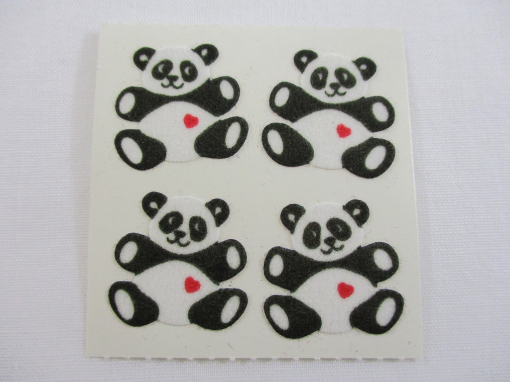 Sandylion Panda Fuzzy Sticker Sheet / Module - Vintage & Collectible