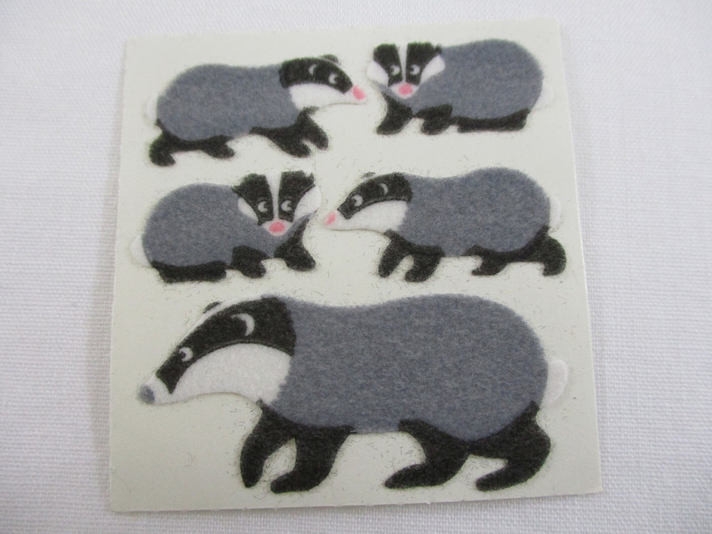 Sandylion Badger Fuzzy Sticker Sheet / Module - Vintage & Collectible