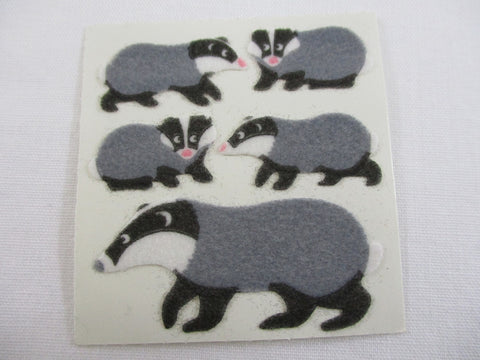 Sandylion Badger Fuzzy Sticker Sheet / Module - Vintage & Collectible