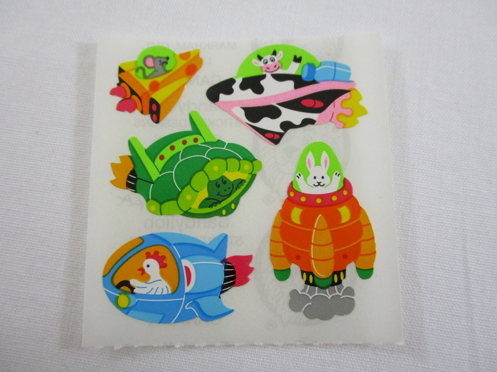 Sandylion Animal Astronaut Space Craft Sticker Sheet / Module - Vintage & Collectible