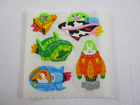 Sandylion Animal Astronaut Space Craft Sticker Sheet / Module - Vintage & Collectible