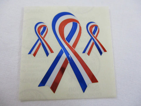Sandylion America Flag Ribbon Shiny Sticker Sheet / Module - Vintage & Collectible
