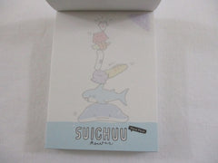 Cute Kawaii  Q-Lia Shark and Whale Mini Notepad / Memo Pad - Stationery Designer Paper Collection