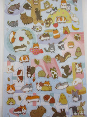 Cute Kawaii Kamio Hamster Squirrel Sticker Sheet - with Gold Accents - for Journal Planner Craft Agenda Organizer Scrapbook