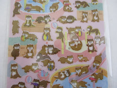 Cute Kawaii Kamio Otter Sticker Sheet - with Gold Accents - for Journal Planner Craft Agenda Organizer Scrapbook