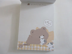 Cute Kawaii Q-lia Mugyutto Bear and Cow Friends Mini Notepad / Memo Pad - Stationery Designer Paper Collection