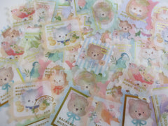 Cute Kawaii BGM Flake Stickers Sack - Bear Cat Rabbit Bird Stamp - for Journal Agenda Planner Scrapbooking Craft