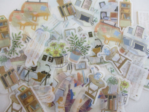 Cute Kawaii BGM Flake Stickers Sack - Home Decor Room Book Desk Sofa Plant Interior - for Diary Journal Agenda Planner Scrapbook Craft Gift