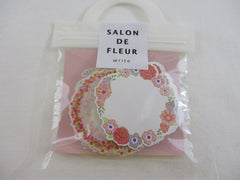 Cute Kawaii MW Wreath Flower Pink Red Write on Flake Stickers Sack - for Journal Planner Agenda Craft Scrapbook