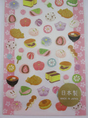 Cute Kawaii MW Collection Sticker Sheet - Sweet Pastries Mochi Dessert - for Journal Planner Craft - Washi Textured Paper