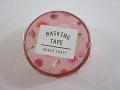 Cute Kawaii World Craft Washi / Masking Deco Tape - Flowers Pink red - for Scrapbooking Journal Planner Craft