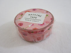 Cute Kawaii World Craft Washi / Masking Deco Tape - Flowers Pink red - for Scrapbooking Journal Planner Craft