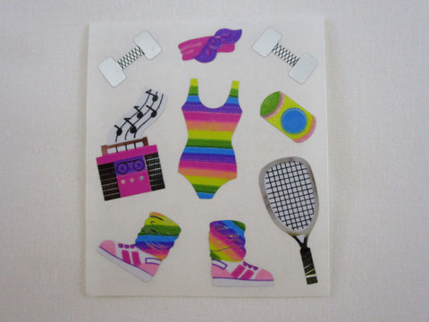 Sandylion Sport 80's Fitness Fashion Sticker Sheet / Module - Vintage & Collectible - Scrapbooking