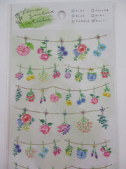 Cute Kawaii Mind Wave Flower Garland Beautiful Multi Color Sticker Sheet - for Journal Planner Craft Organizer Calendar
