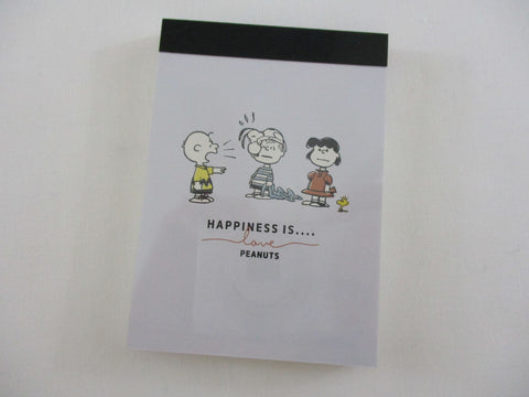 Cute Kawaii Peanuts Snoopy Mini Notepad / Memo Pad Kamio - X Happiness is - Stationery Designer Paper Collection