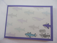 Cute Kawaii Crux OMG Little Sharks Mini Notepad / Memo Pad - Stationery Designer Writing Paper Collection