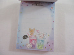 Cute Kawaii Q-Lia Sweet Stars Bear Drinks Mini Notepad / Memo Pad - Stationery Designer Writing Paper Collection
