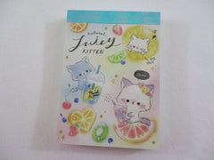 Cute Kawaii Q-Lia Juicy Kitten Cat Fruit Lemon Orange Kiwi Mini Notepad / Memo Pad - Stationery Designer Writing Paper Collection