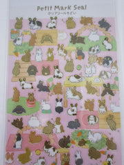 Cute Kawaii Kamio Rabbit Bunny Sticker Sheet - with Gold Accents - for Journal Planner Craft Agenda Organizer Scrapbook