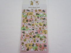 Cute Kawaii Kamio Rabbit Bunny Sticker Sheet - with Gold Accents - for Journal Planner Craft Agenda Organizer Scrapbook