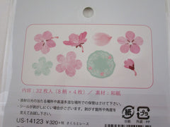 Flowers Sakura Cherry Blossom - Flake Stickers Sack Clothes-pin - Beautiful Garden Love Wedding Bouquet for Journal Agenda Planner Scrapbooking Craft