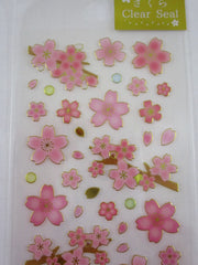 Cute Kawaii Clothes-pin Beautiful Sakura Cherry Blossom Flowers Sticker Sheet - for Journal Planner Craft Organizer Calendar