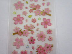 Cute Kawaii Clothes-pin Beautiful Sakura Cherry Blossom Flowers Sticker Sheet - for Journal Planner Craft Organizer Calendar