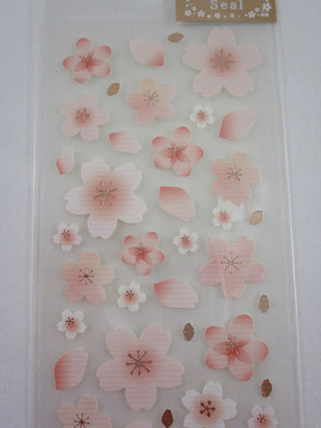 Cute Kawaii Clothes-pin Beautiful Sakura Cherry Blossom Flowers Sticker Sheet - for Journal Planner Craft Organizer Calendar