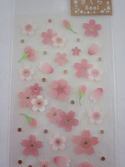 Cute Kawaii Clothes-pin Beautiful Sakura Cherry Blossom Flowers Sticker Sheet - for Journal Planner Craft Organizer Calendar