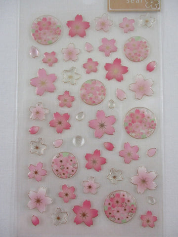 Cute Kawaii Clothes-pin Beautiful Sakura Cherry Blossom Flowers Sticker Seal Sheet - for Journal Planner Craft Organizer Calendar
