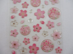 Cute Kawaii Clothes-pin Beautiful Sakura Cherry Blossom Flowers Sticker Seal Sheet - for Journal Planner Craft Organizer Calendar
