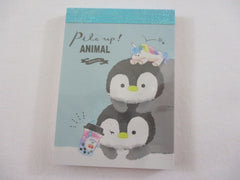 Cute Kawaii Crux Penguin Bubble Tea Pile up Animal Mini Notepad / Memo Pad - Stationery Designer Paper Collection