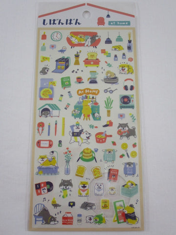 Cute Kawaii Mind Wave Dog Puppies At Home Sticker Sheet - for Journal Planner Craft