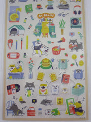 Cute Kawaii Mind Wave Dog Puppies At Home Sticker Sheet - for Journal Planner Craft