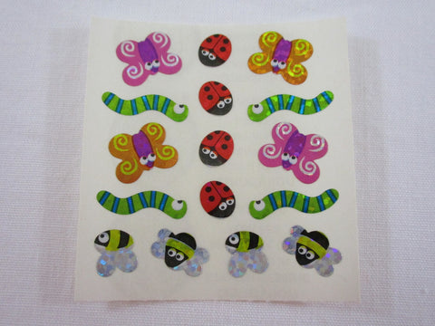 Sandylion Bees Butterfly Glitter Sticker Sheet / Module - Vintage & Collectible