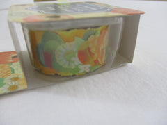 Cute Kawaii Bande Roll of 200 Stickers - Washi Tape Paper - Flowers Bouquet Garden - for Scrapbooking Journal Planner Craft